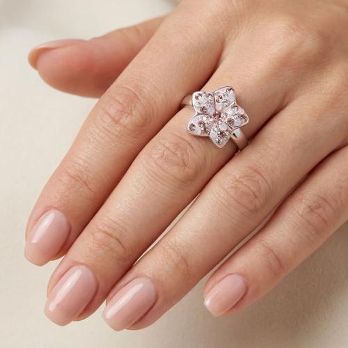 Сребърен пръстен Цветенце с кристали от Sw® Marilyn