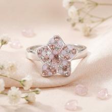 Сребърен пръстен Цветенце с кристали от Sw® Marilyn