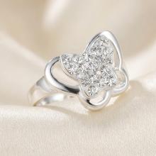 Сребърен Пръстен Пеперуда С Кристали От Sw® Crystal
