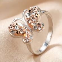 Сребърен Пръстен С Кристали От Sw® SP727 Peach Gold Сребърен Пръстен С Кристали От Sw® SP727 Peach Gold