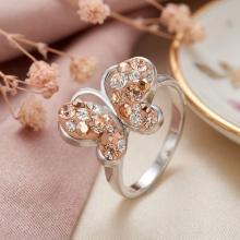 Сребърен Пръстен С Кристали От Sw® SP727 Peach Gold Сребърен Пръстен С Кристали От Sw® SP727 Peach Gold