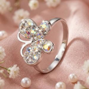 Сребърен Пръстен С Кристали От Sw® SP727 AB Crystal