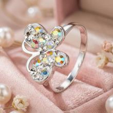 Сребърен Пръстен С Кристали От Sw® SP727 AB Crystal