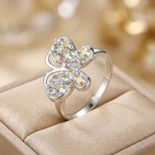 Сребърен Пръстен С Кристали От Sw® SP727 AB Crystal