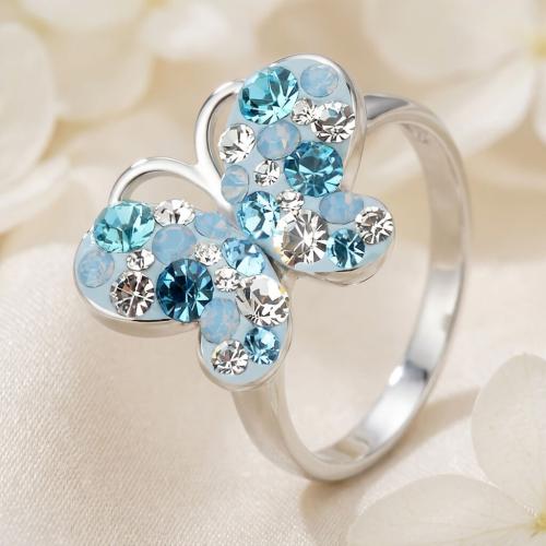 Сребърен Пръстен С Кристали От Sw® SP727 Deep Blue