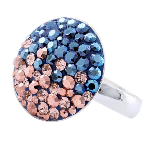Сребърен пръстен с кристали от Sw® SP601 Metallic Rose Gold