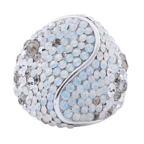 Сребърен пръстен с кристали от Sw® SP662 Silver Shade