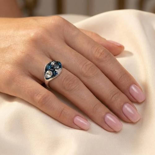 Сребърен Пръстен С Кристали От Sw® SP148 Royal