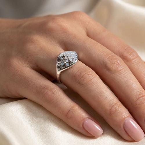 Сребърен Пръстен С Кристали От Sw® SP148 Silver Shade