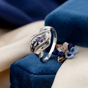 Сребърен пръстен с кристали от Sw® SP149 Corsette