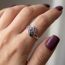 Сребърен пръстен с кристали от Sw® SP149 Corsette