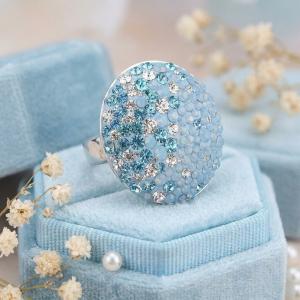 Сребърен пръстен със сини кристали от Sw® Olivia Deep Blue