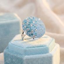Сребърен пръстен със сини кристали от Sw® Olivia Deep Blue