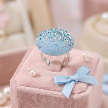 Сребърен пръстен със сини кристали от Sw® Olivia Deep Blue
