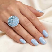 Сребърен пръстен със сини кристали от Sw® Olivia Deep Blue