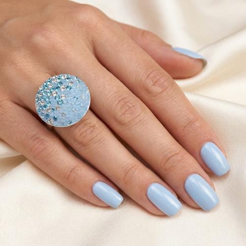 Сребърен пръстен със сини кристали от Sw® Olivia Deep Blue