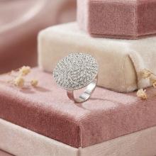 Сребърен пръстен с бели кристали от Sw® Olivia