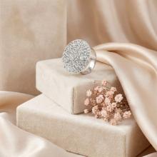 Сребърен пръстен с бели кристали от Sw® Olivia