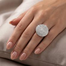 Сребърен пръстен с бели кристали от Sw® Olivia