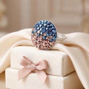 Сребърен пръстен с кристали от Sw® SP601 Metallic Rose Gold