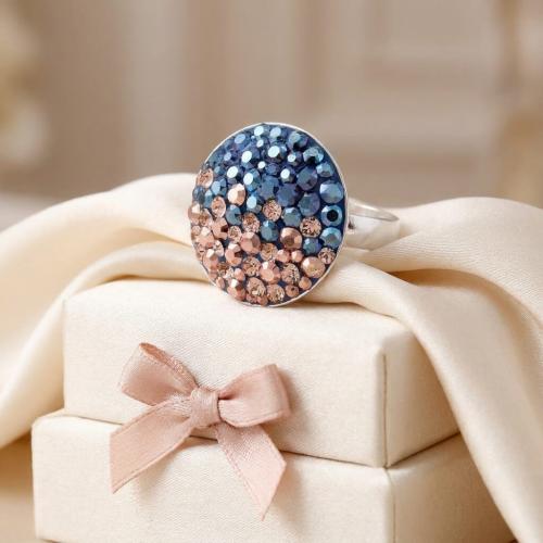 Сребърен пръстен с кристали от Sw® SP601 Metallic Rose Gold