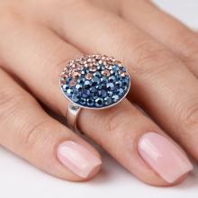 Сребърен пръстен с кристали от Sw® SP601 Metallic Rose Gold