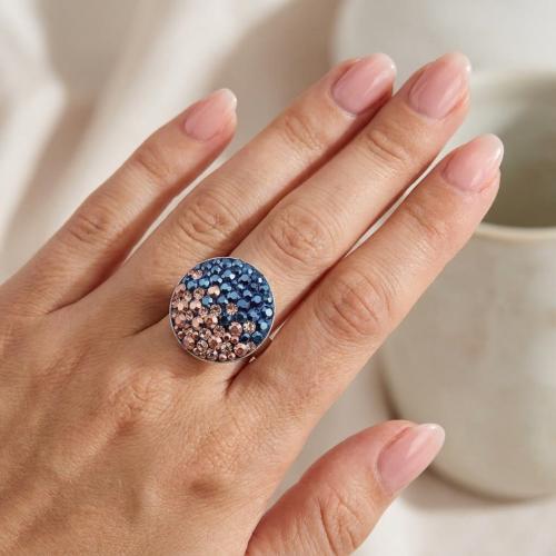 Сребърен пръстен с кристали от Sw® SP601 Metallic Rose Gold