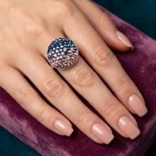 Сребърен пръстен с кристали от Sw® SP601 Metallic Rose Gold