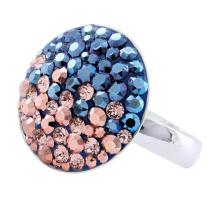 Сребърен пръстен с кристали от Sw® SP601 Metallic Rose Gold