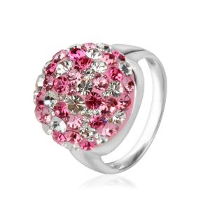 Сребърен пръстен с кристали от Sw® SP602 Rose Shade