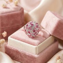 Сребърен пръстен с кристали от Sw® SP602 Rose Shade Сребърен пръстен с кристали от Sw® SP602 Rose Shade