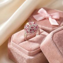 Сребърен пръстен с кристали от Sw® SP602 Rose Shade Сребърен пръстен с кристали от Sw® SP602 Rose Shade