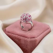 Сребърен пръстен с кристали от Sw® SP602 Rose Shade Сребърен пръстен с кристали от Sw® SP602 Rose Shade