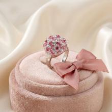 Сребърен пръстен с кристали от Sw® SP602 Rose Shade Сребърен пръстен с кристали от Sw® SP602 Rose Shade