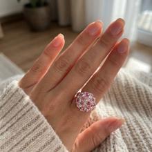 Сребърен пръстен с кристали от Sw® SP602 Rose Shade Сребърен пръстен с кристали от Sw® SP602 Rose Shade