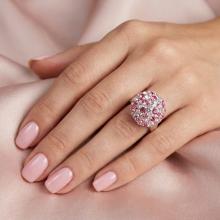Сребърен пръстен с кристали от Sw® SP602 Rose Shade Сребърен пръстен с кристали от Sw® SP602 Rose Shade