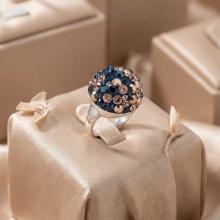 Сребърен Пръстен С Кристали От Sw® SP602 Metallic Rose Gold