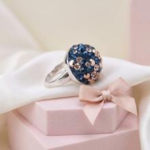 Сребърен Пръстен С Кристали От Sw® SP602 Metallic Rose Gold