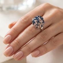 Сребърен Пръстен С Кристали От Sw® SP602 Metallic Rose Gold