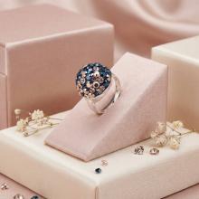 Сребърен Пръстен С Кристали От Sw® SP602 Metallic Rose Gold