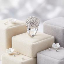 Сребърен пръстен с кристали от Sw® SP602 Crystal