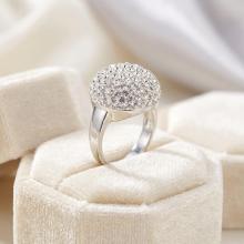 Сребърен пръстен с кристали от Sw® SP602 Crystal
