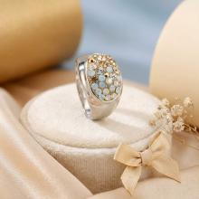 Сребърен пръстен с кристали от Sw® SP603 Vintage