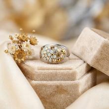 Сребърен пръстен с кристали от Sw® SP603 Vintage