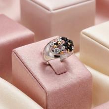 Сребърен Пръстен С Кристали От Sw® SP603 Jet, Light Peach, Metallic Sunshine Сребърен Пръстен С Кристали От Sw® SP603 Jet, Light Peach, Metallic Sunshine