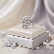 Сребърен пръстен с кристали от Sw® SP604 Crystal