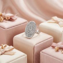 Сребърен пръстен с кристали от Sw® SP604 Crystal