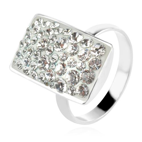 Сребърен пръстен с кристали от Sw® SP608 Crystal