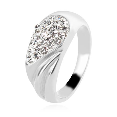 Сребърен пръстен с кристали от Sw® SP609 Crystal