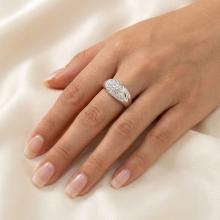 Сребърен пръстен с кристали от Sw® SP609 AB Crystal